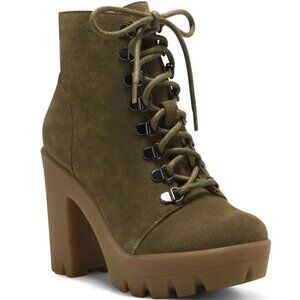 NWT! Jessica Simpson Mistah Platform Ankle Bootie in Olive Green -Multiple Sizes